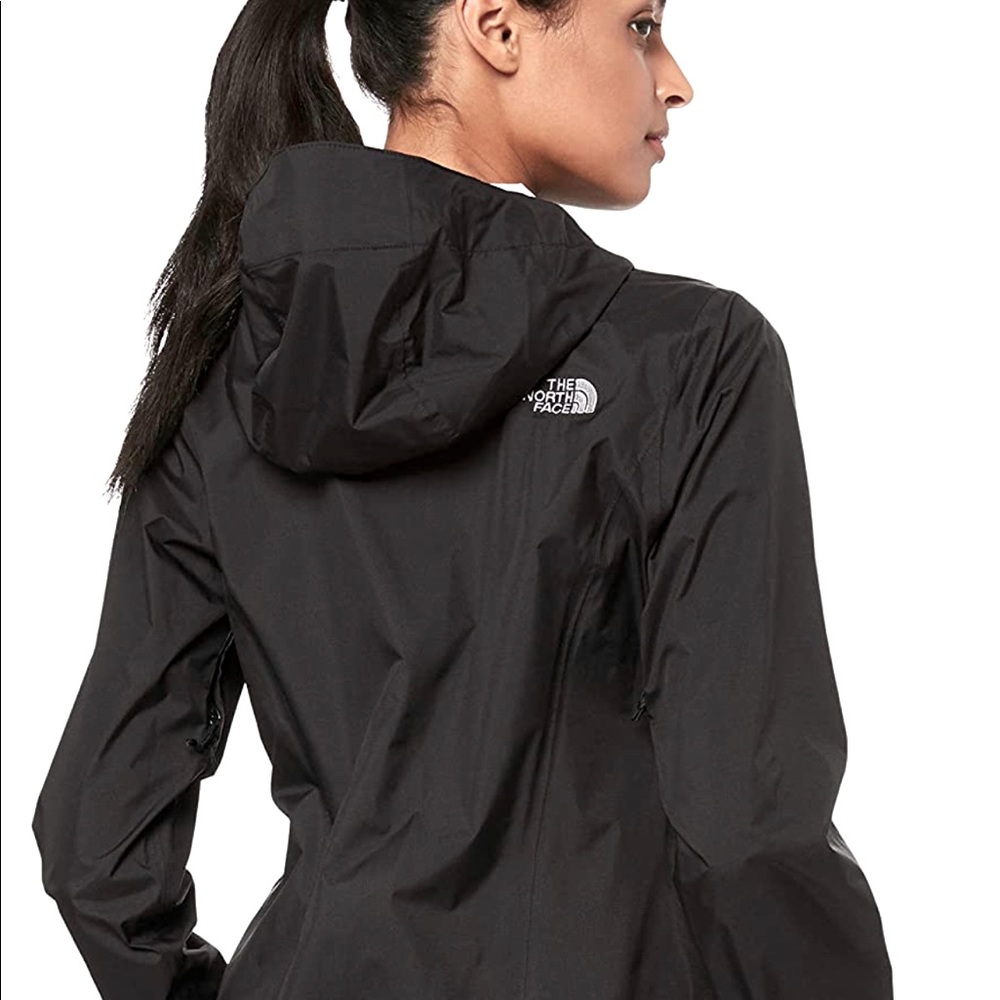 Women’s waterproof hooded North face rain jacket.
